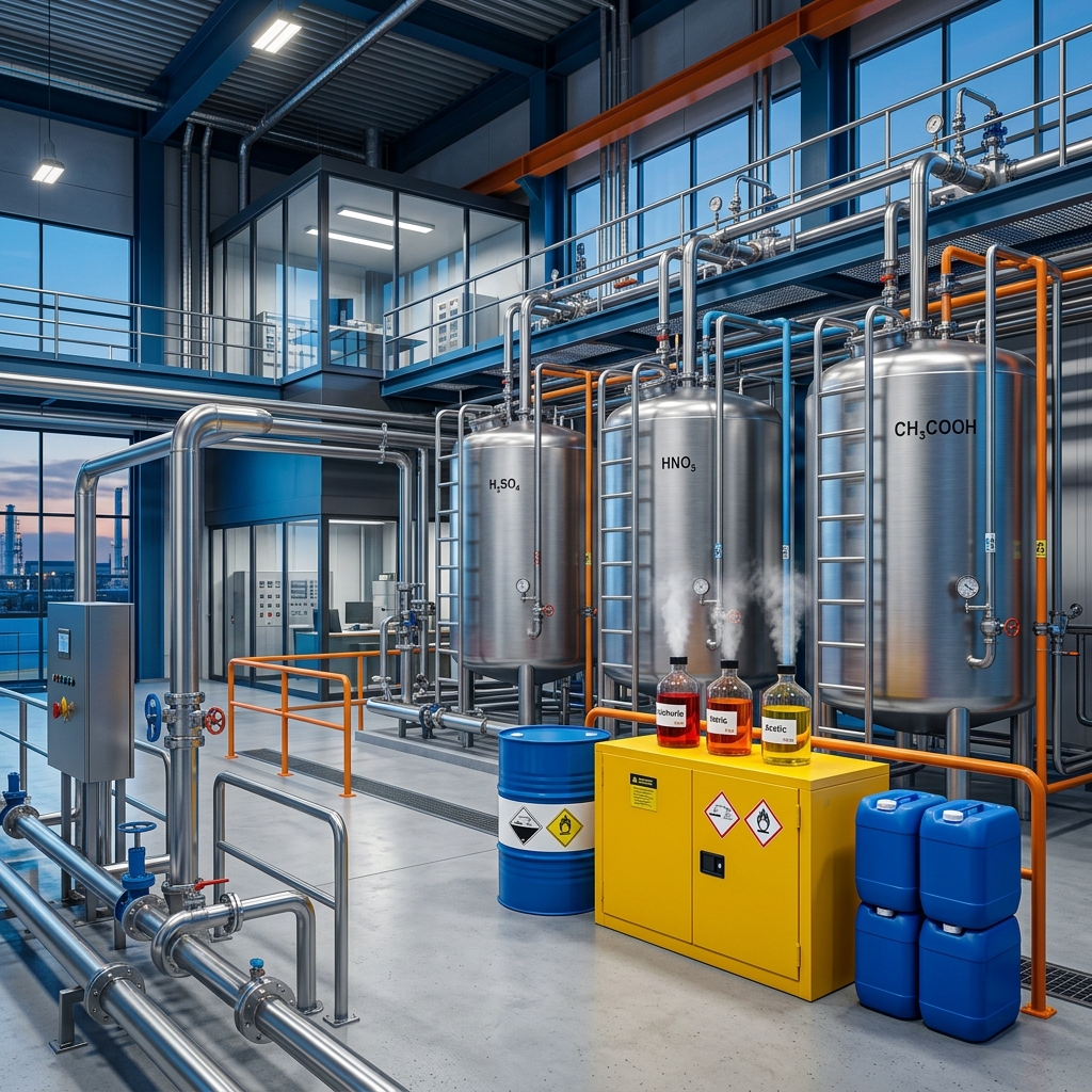 Technical Specifications for Nitric, Sulphuric, and Acetic Acids